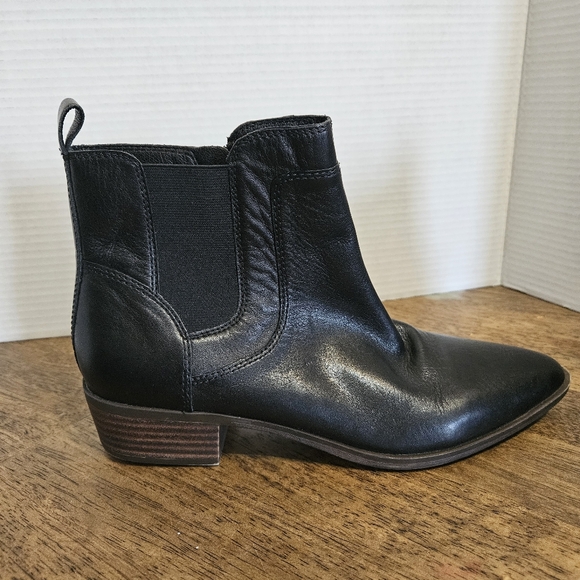 Lucky Brand Chelsea Black Leather Ankle Boots, Zipper, Size 10M - Picture 3 of 5